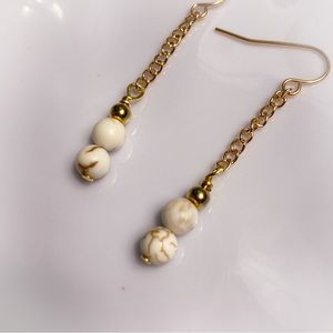 Dyed Turquoise Dangle Earrings